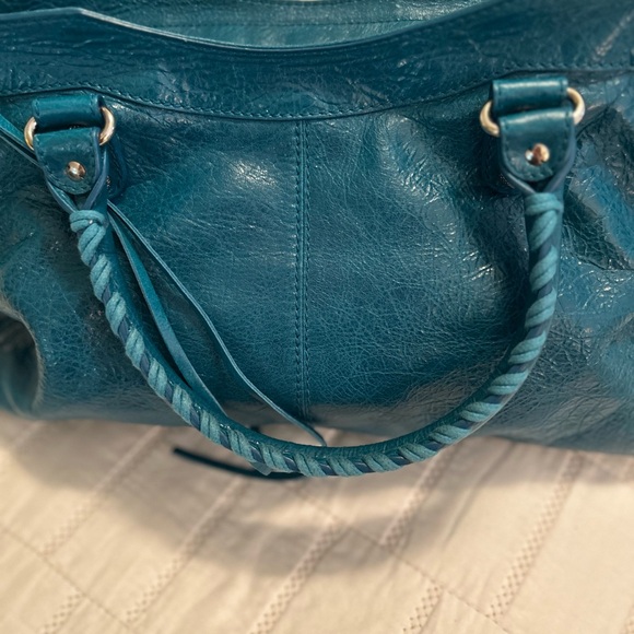 🩵HTF Balenciaga Part Time Silver ToneHardware Blue Lagoon with extra Tassel NWT🩵 - Picture 13 of 14